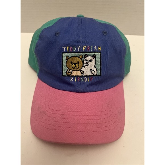 Super Rare Teddy Fresh x RipNdip Hat Color Dad Cap Discontinued Adjustable - Picture 1 of 4